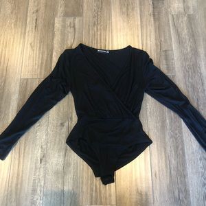 PrettyLittleThing Black Long Sleeve Bodysuit